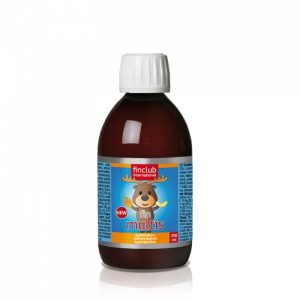 Fin Multis to smaczny syrop dla dzieci, zwierający witaminy i minerały.