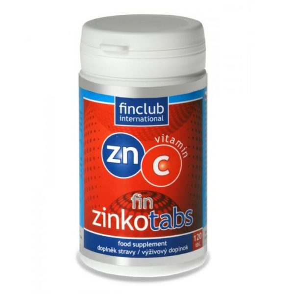 Fin Zinkotabs zawiera cynk i witaminę C.