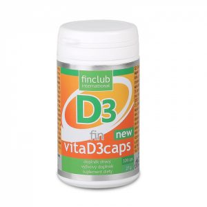 Fin VitaD3caps zawiera witaminę D3 z owczej lanoliny, w kapsułkach wypełnionych oliwą.