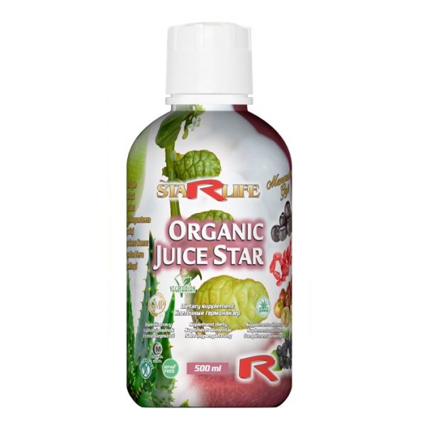 ORGANIC JUICE STAR zawiera naturalne składniki, które wspierają organizm narażony na stres i zanieczyszczenie środowiska.
